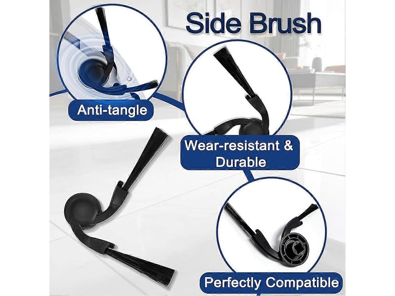Replacement accessory kit for xiaomi robot vacuum s40 pro (ov71gl) - main brushes, side brushes,hepa filters mop pads - Conforama D