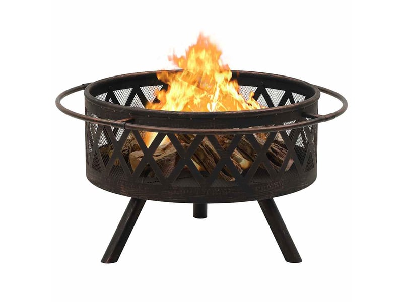  Brasero exterieur, foyer camping rustique avec tisonnier 76 cm xxl acier  - Conforama D