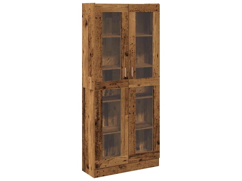 Buffet haut, meuble de rangement vieux bois 82,5x30,5x185 cm bois d'ingénierie - Conforama A