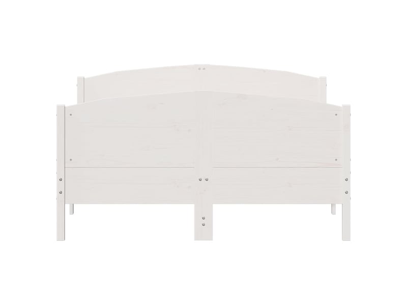  Lit double- lit adulte -  cadre de lit sans matelas blanc 135x190 cm bois de pin massif  - Conforama C