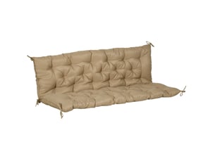 Coussin de banc 3 places 150x98x8 cm avec six liens de fixation kaki
