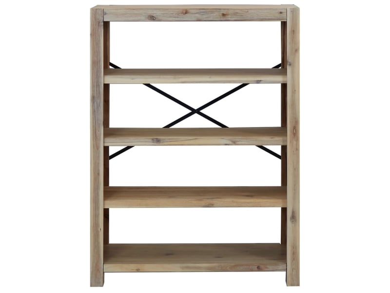  Bibliothèque 4 niveaux, armoire à livres 80x30x110 cm bois solide d'acacia  - Conforama C