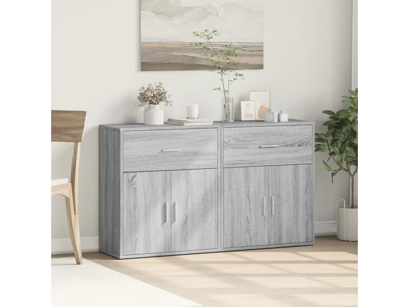  Buffets 2 pcs - bahut - meuble de rangement sonoma gris 60x31x70 cm bois d'ingénierie  - Conforama B
