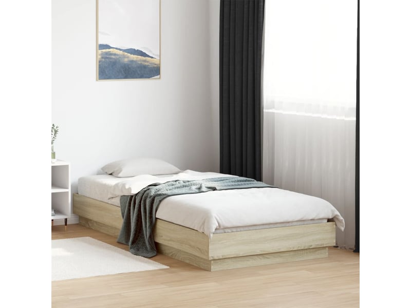  Lit simple- lit adulte -  cadre de lit sans matelas avec lumières led 90x200 cm  - Conforama C