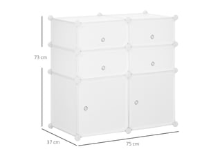Meuble à chaussures, étagère avec boîtes de rangement, armoire, plastique, acier, blanc, 75 x 37 x 73 cm