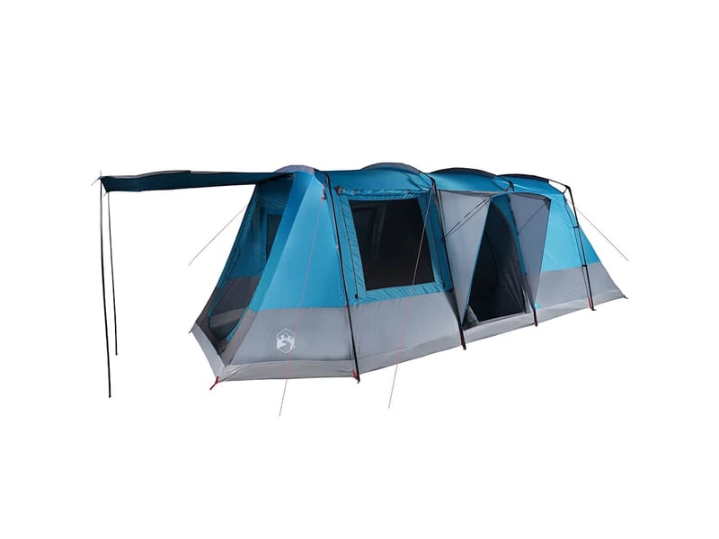  Tente de camping, tente tunnel 4 personnes bleu imperméable shl24390  - Conforama A