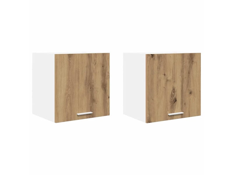  Lot de 2 armoires suspendues modernes avec grand espace de stockage 40 x 31 x 40 cm en bois d'ingénierie blanc 02_0053192  - Conforama A