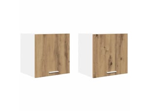 Lot de 2 armoires suspendues modernes avec grand espace de stockage 40 x 31 x 40 cm en bois d'ingénierie blanc 02_0053192