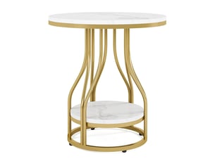 Table basse rond(e) coloris bicolore WISHDOR - 50 cmx50 cm