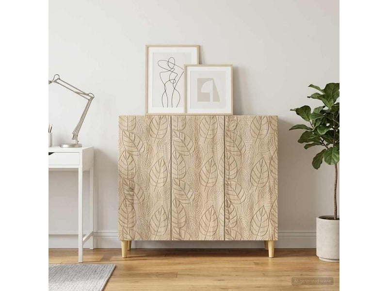  Buffet salon, buffet de rangement chêne sonoma 89x34,5x80 cm bois d'ingénierie  - Conforama C