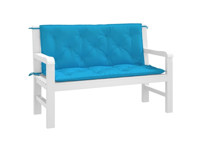  Lot de 2 coussins de banc de jardin, coussins d'assise bleu clair tissu oxford cf58641  - Conforama C