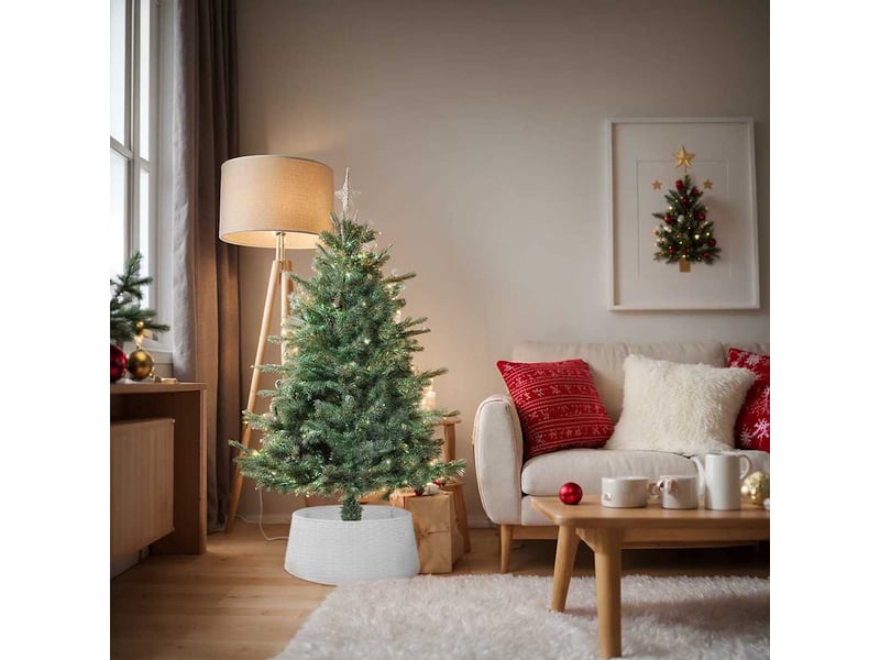  Jupe de sapin de noël blanc ø65x23 cm plastique  - Conforama B