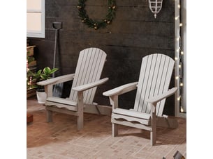 Lot de 1 chaises adirondack, chaise d'extérieur pliable avec cadre bois massif, max. 180 kg, pour terrasse, jardin, piscine (89 x 71 x 94 cm,gris)