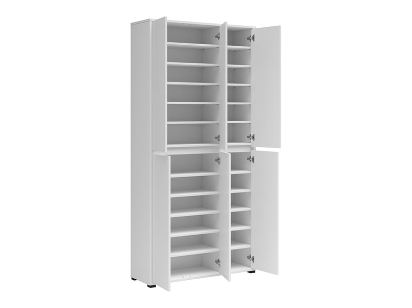  Armoire meuble à chaussures 6 portes coloris blanc - longueur 103 x profondeur 34 x hauteur 210 cm  - Conforama C
