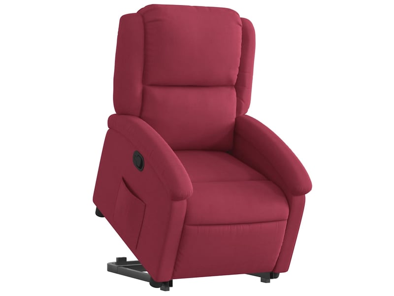  Fauteuil inclinable, fauteuil relax salon rouge bordeaux velours shl414  - Conforama C