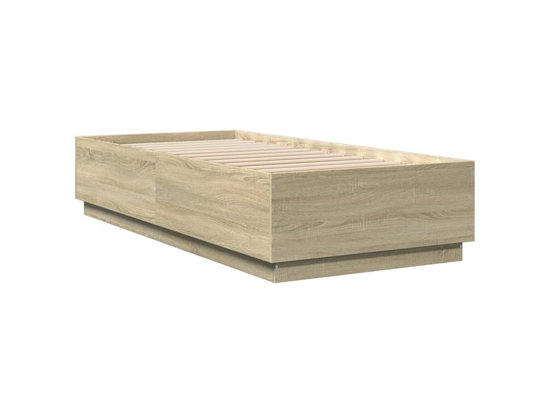  Lit simple- lit adulte -  cadre de lit avec led sans matelas chêne sonoma 100x200 cm  - Conforama B