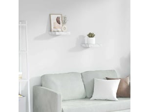 Lot de 2 étagères murales, étagères flottantes, étagères suspendues marbre blanc 23 x 23,5 x 3,8 cm cf41804
