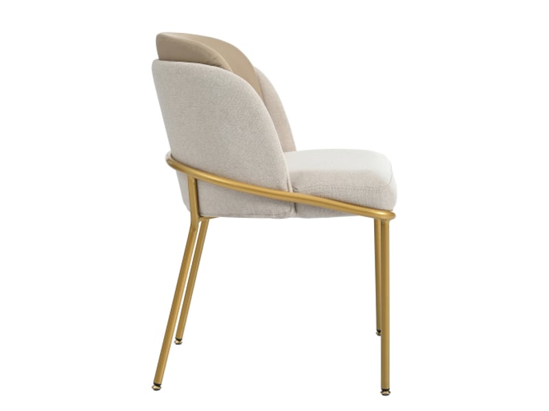 6 chaises modernes à pieds inclinés et réglables – idéal salonopen spacesalle à manger – beigekaki  - Conforama E