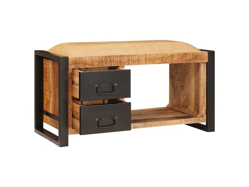  Banc chambre, banc de rangement marron 80x35x40 cm  - Conforama A