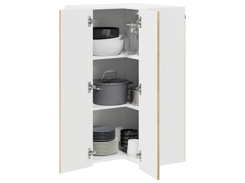  Meuble mural de cuisine, armoire d'angle cuisine porto chêne sonoma 57x57x100cm  - Conforama C