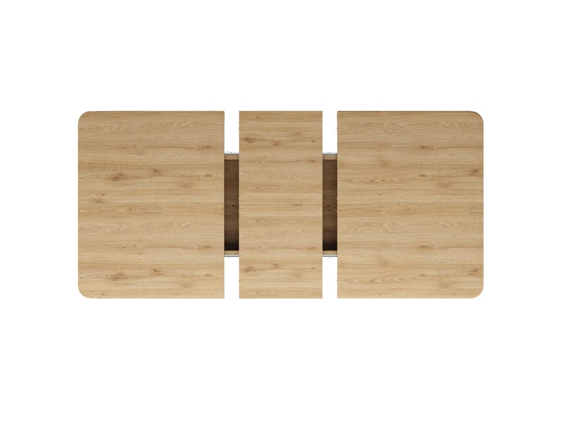  Table à manger extensible,140x80x76,5 cm,avec rangement,mdf,effet bois clair  - Conforama E