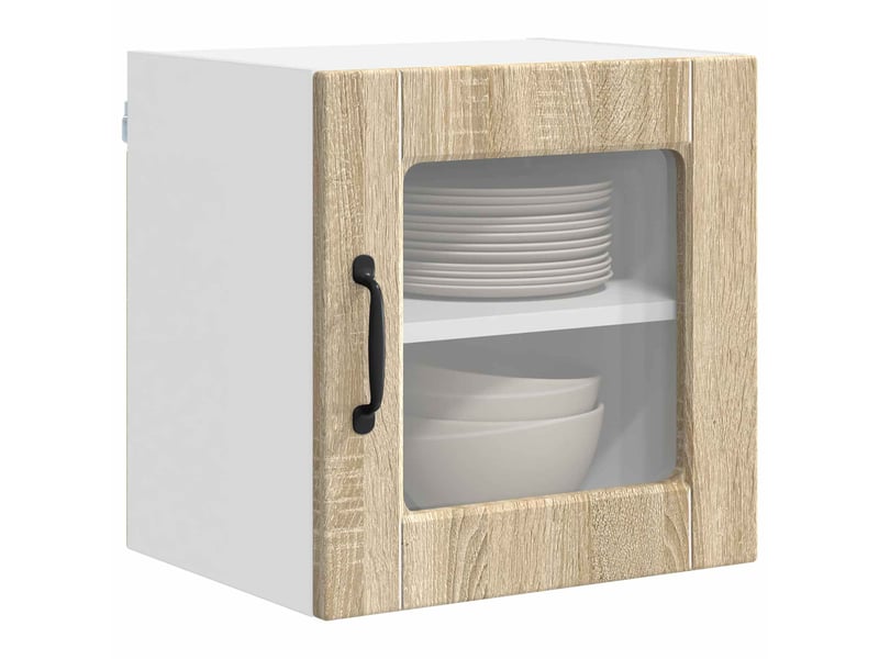  Meuble mural de cuisine, cabinet en verre mural chêne sonoma 40x31x40cm shl7525  - Conforama C