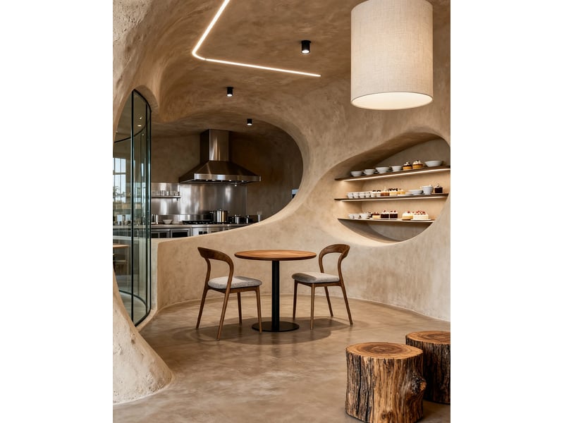 Chaise de salle à manger lot de 2 avec dossier incurvé et assise rembourrée en tissu et bois de frêne, noyer et blanc cassé - Conforama D