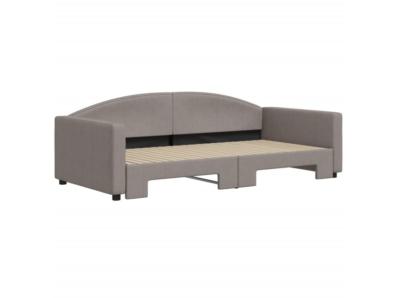  Lit simple- lit adulte -  lit de jour avec lit gigogne taupe 100x200 cm tissu  - Conforama B