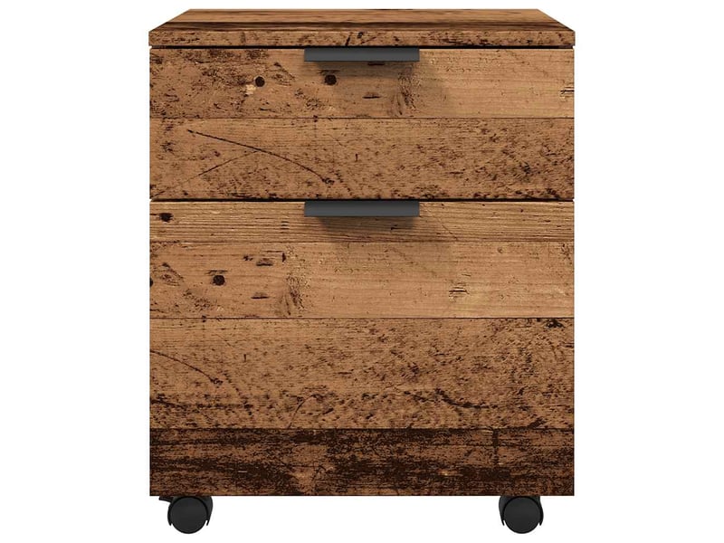  Caisson de bureau, classeur mobile roues vieux bois 45x38x54 cm bois d'ingénierie  - Conforama E