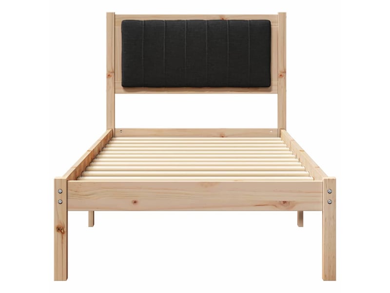 Lit simple- lit adulte - cadre de lit avec tête de lit rembourrée noir 80 x 200 cm - Conforama D