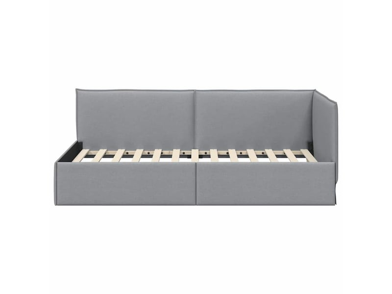  Lit simple- lit adulte -  cadre de lit d'angle gris clair 80 x 200 cm tissu  - Conforama D