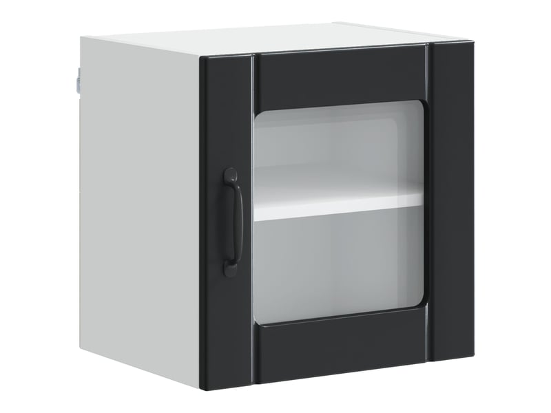  Meuble mural de cuisine, cabinet en verre mural 2 pcs noir bois d'ingénierie shl1887  - Conforama E