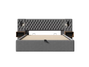 Lit coffre 160x200 cm RAUMIO   coloris gris