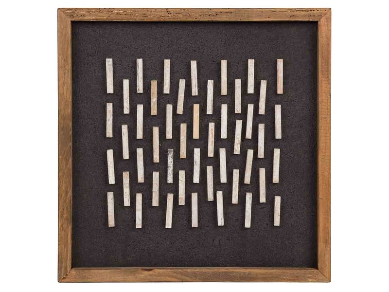  Tableau artisanal en bois recyclé relief noir et blanc 40x4x40 cm h  - Conforama B