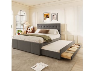 Lit gigogne 140x200 cm <strong>MODENUIT </strong>  <strong></strong> coloris gris