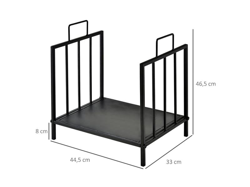  Porte-bûches intérieur en métal époxy noir, capacité 15 kg, 44,5 x 33 x 46,5 cm  - Conforama E