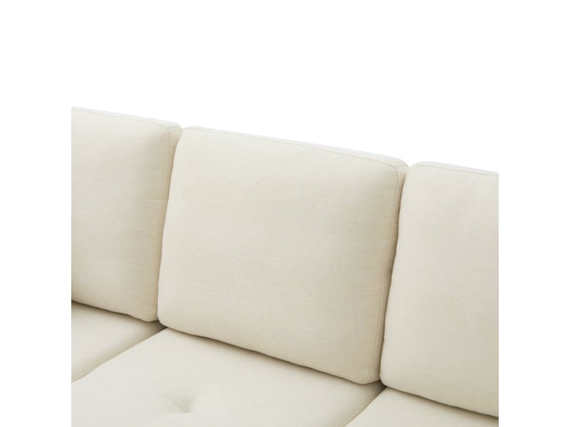 Canapé d'angle avec méridienne réversible, canapé 3 places beige clair en lin respirant, structure modulaire compacte 166x118x77 cm  - Conforama D
