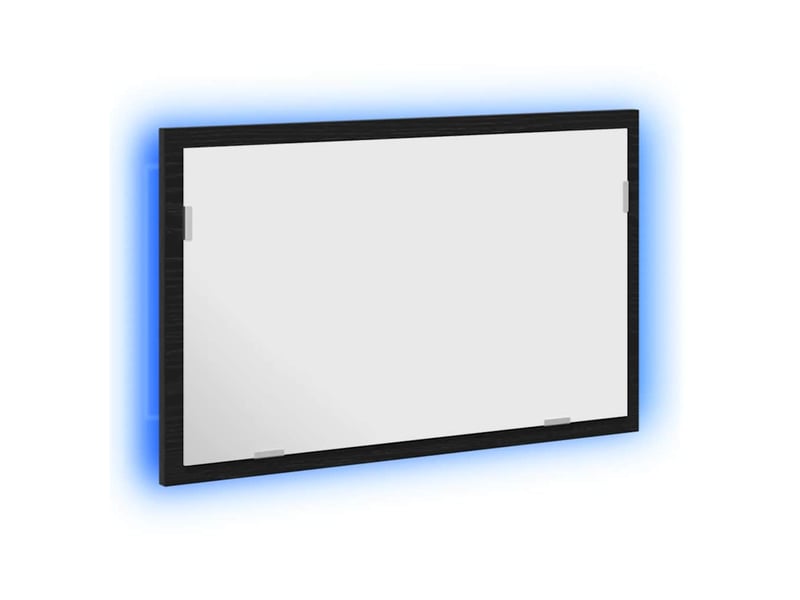  Miroir de salle de bain, miroir de toilette avec éclairage led en chêne noir 60 x 8,5 x 37 cm cf62522  - Conforama C