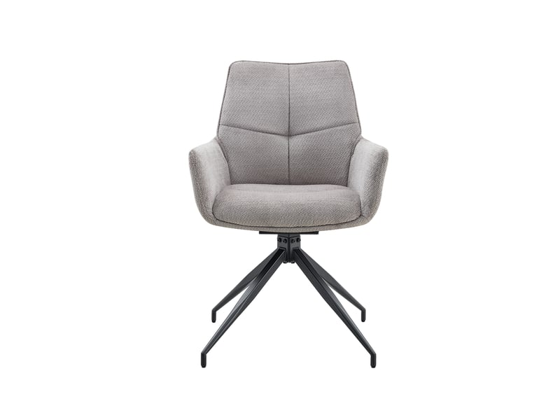  Lot de 2 chaises de salle à manger pivotantes à 360° en tissu gris W3658P391043 - Conforama A
