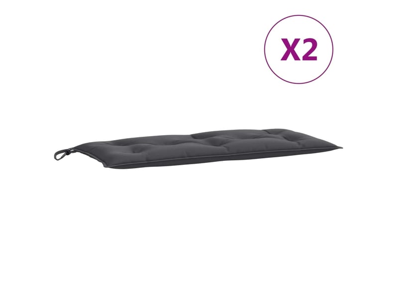  Lot de 2 coussins de banc de jardin, coussins d'assise anthracite mélangé tissu cf58622  - Conforama D