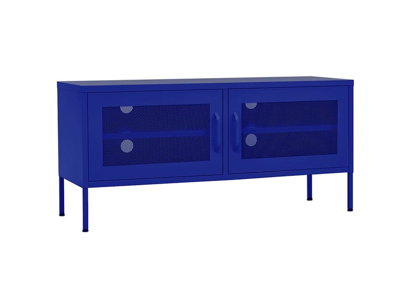  Meuble tv - banc tv - meuble de rangement bleu marine 105x35x50 cm acier  - Conforama A