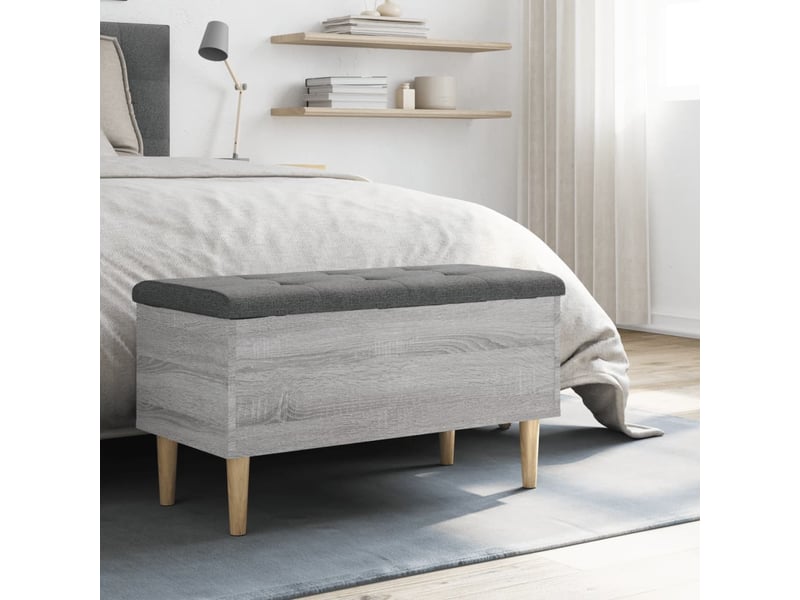  Banc chambre, banc de rangement sonoma gris 82x42x46 cm bois d'ingénierie  - Conforama C