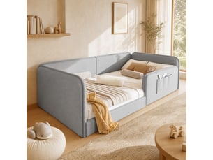 Lit combiné 90x200 cm HAVRYA   coloris gris