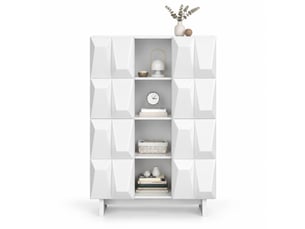 Vitrine coloris blanc 4 étagère(s) <strong>BEAOK</strong> <strong></strong> - 90.5 cmx135.5 cm
