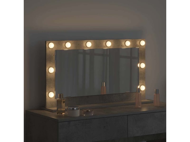 Miroir de vanité, miroir de coiffeuse gris béton 80 x 45 x 18 cm rectangulaire cf62778 - Conforama C