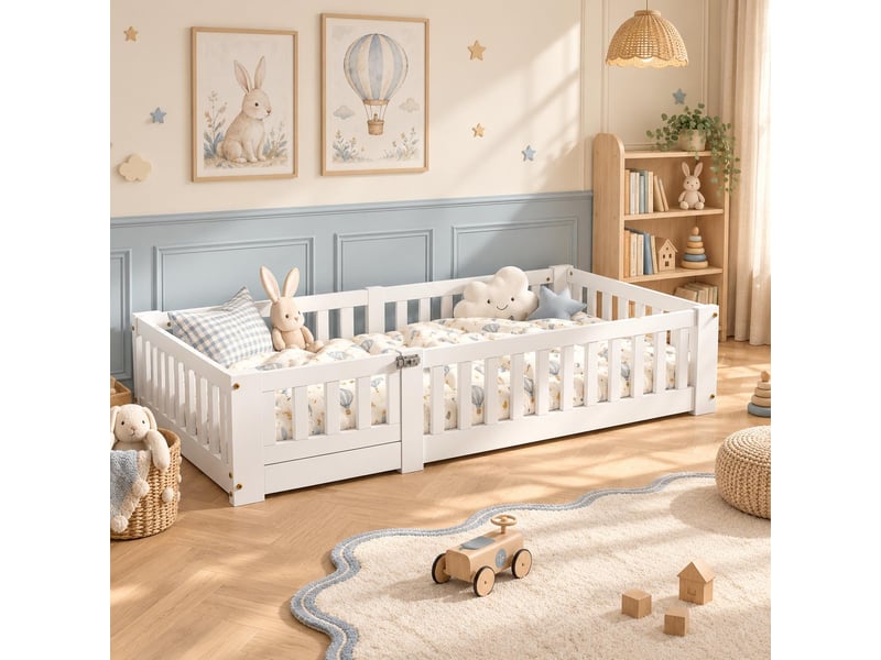  Lit coffre 140x190 cm coloris gris  - Conforama B