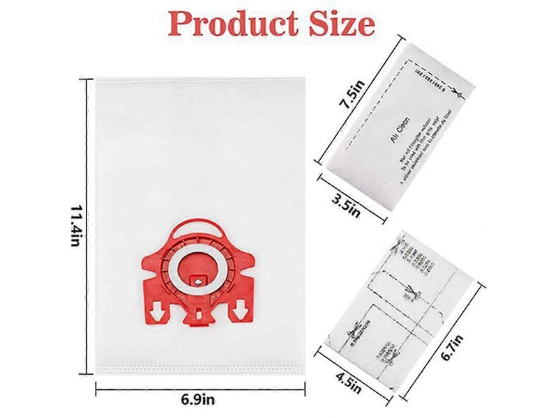 6pack replacement fjm 3d efficiency dust bag for s200,s300,s600,s4 s6 compact c2 c1 series canister vacuum cleaner  - Conforama C