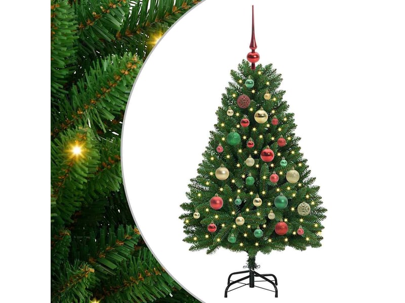  Sapin de noël - arbre de noël artificiel 120 cm 150 led blanc chaud vert  - Conforama A