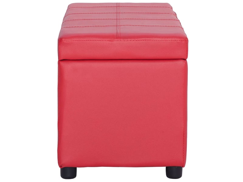  Banc d'entrée, banc d'intérieur avec compartiment de rangement 116 cm rouge similicuir  - Conforama C
