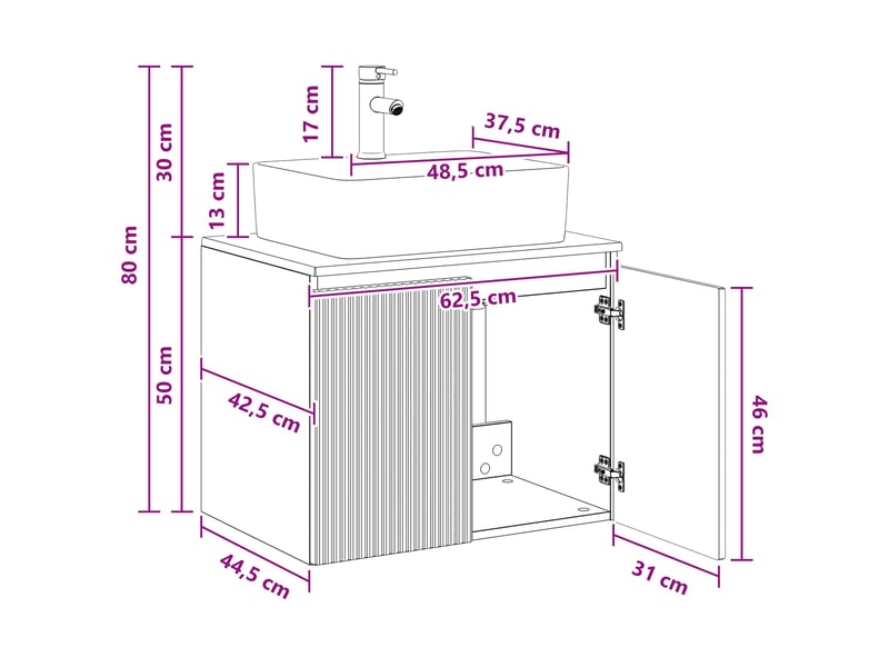Ensemble de mobilier de salle de bain bois ancien cf64604 - Conforama E